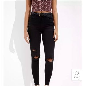 Ripped High-Waisted Black Jeans